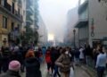 Fuerte explosión derrumba parte de un edificio en el centro de Madrid