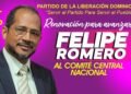 Felipe Romero anuncio formalmente sus aspiraciones al Comité Central del PLD
