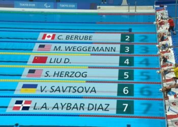 Alejandra Aybar culmina sexto en 100 metros pecho en Paralímpicos