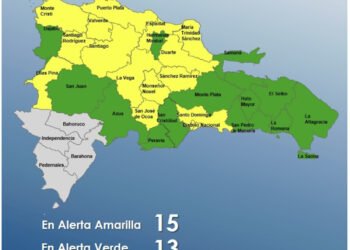 COE aumenta a 28 las provincias dominicanas en alerta por lluvias