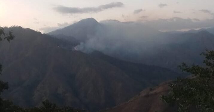 Bomberos forestales combaten incendios en lomas de Monseñor Nouel y San Juan