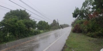 Edesur informa que tornado ocurrido en San Juan derriba nueve postes eléctricos y deja fuera de servicio dos subestaciones