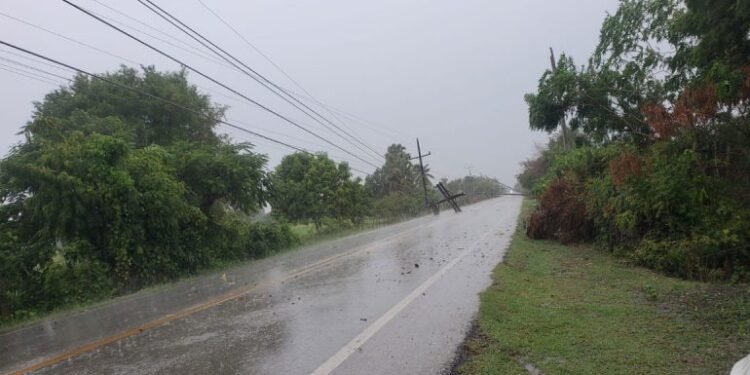 Edesur informa que tornado ocurrido en San Juan derriba nueve postes eléctricos y deja fuera de servicio dos subestaciones